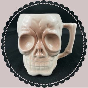 Vintage Ceramic Coffee Mug Cup Skull Head/Brain